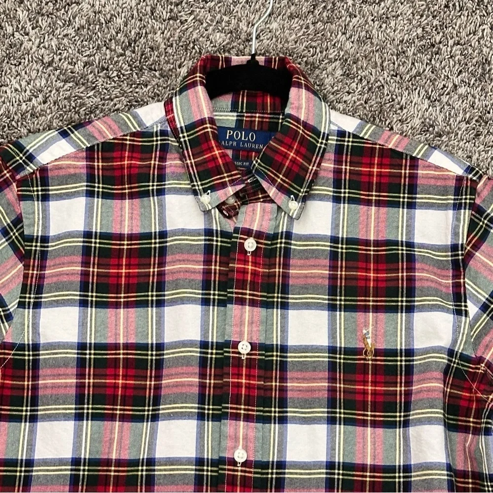 Plaid Brushed Oxford Shirt size small